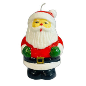 Vintage Wax Santa Claus Christmas Holiday Candle - Unused 6" Topstone